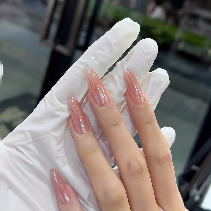 【Ling Luo Original】Super Fairy Clear and Ethereal Aurora Hailey Blush Nude Cat Eye Handmade Wearable Nails Wholesale 【Ling Luo Original】Super Fairy Clear and Ethereal Aurora Hailey Blush Nude Cat Eye Handmade Wearable Nails Wholesale