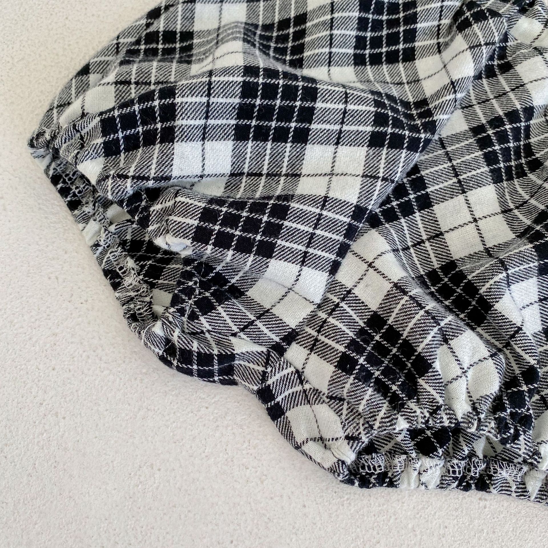 2024 Herbst/Winter Neue Baumwolle Weibliche Baby Karierten Langarm Top Strickjacke + Hose zweiteiliges Set_voghion.com