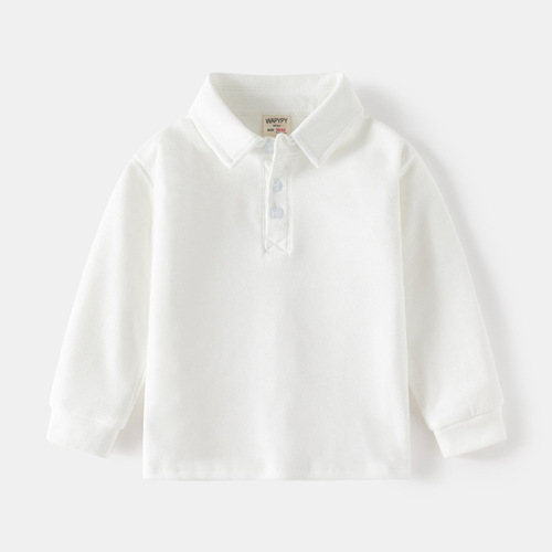 Children's POLO shirt  new boys' lapel thickened long-sleeved T Korean style baby autumn top one piece drop shipping