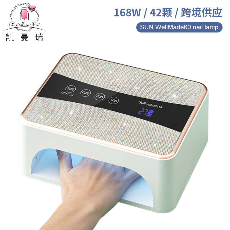 Máquina de fototerapia de almacenamiento de energía portátil de alta potencia de 168W, lámpara de horneado de uñas, lámpara de fototerapia especial transfronteriza para manicuras
