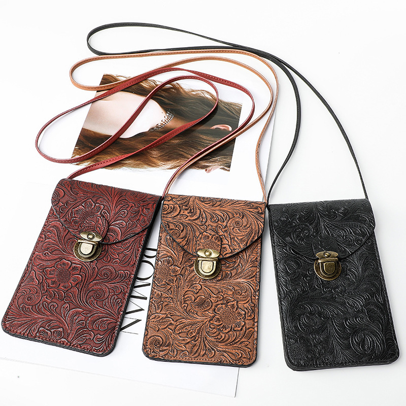 Cross-Border Popular Small Bag, Fashionable Soft Leather Cross-Body Touch Screen Mobile Phone Bag, Women's Summer Versatile Mobile Phone Small Shoulder Bag