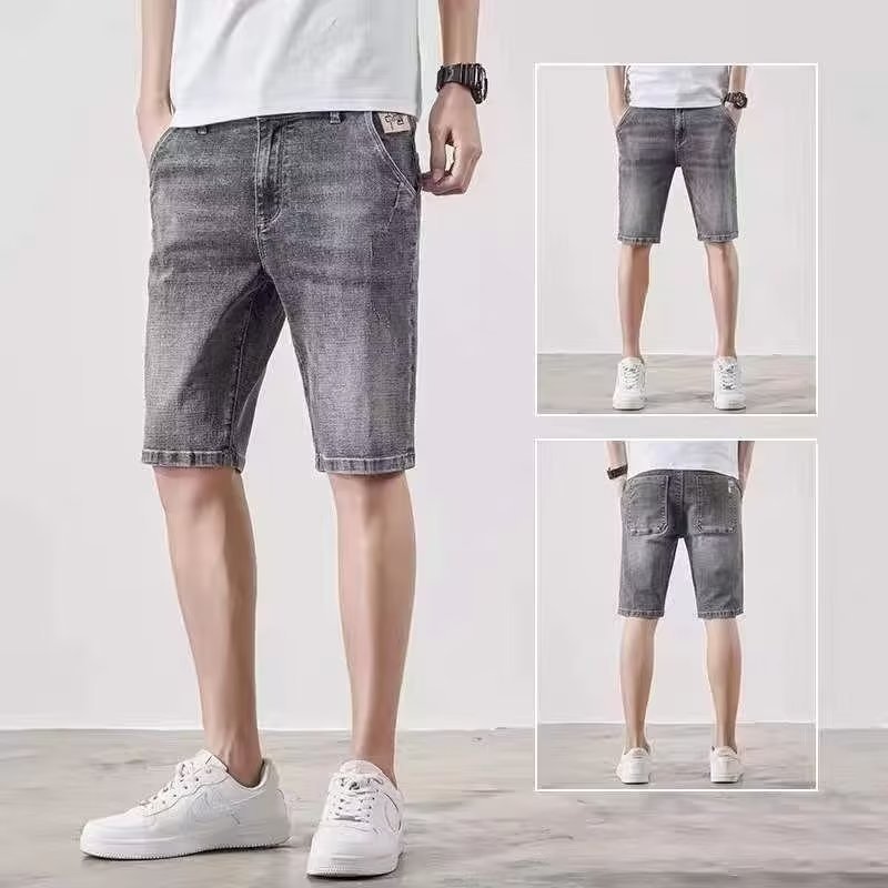 Versión coreana de pantalones de verano delgados elásticos 2024 pantalones cortos de mezclilla para hombres pantalones cortos de moda pantalones elásticos delgados