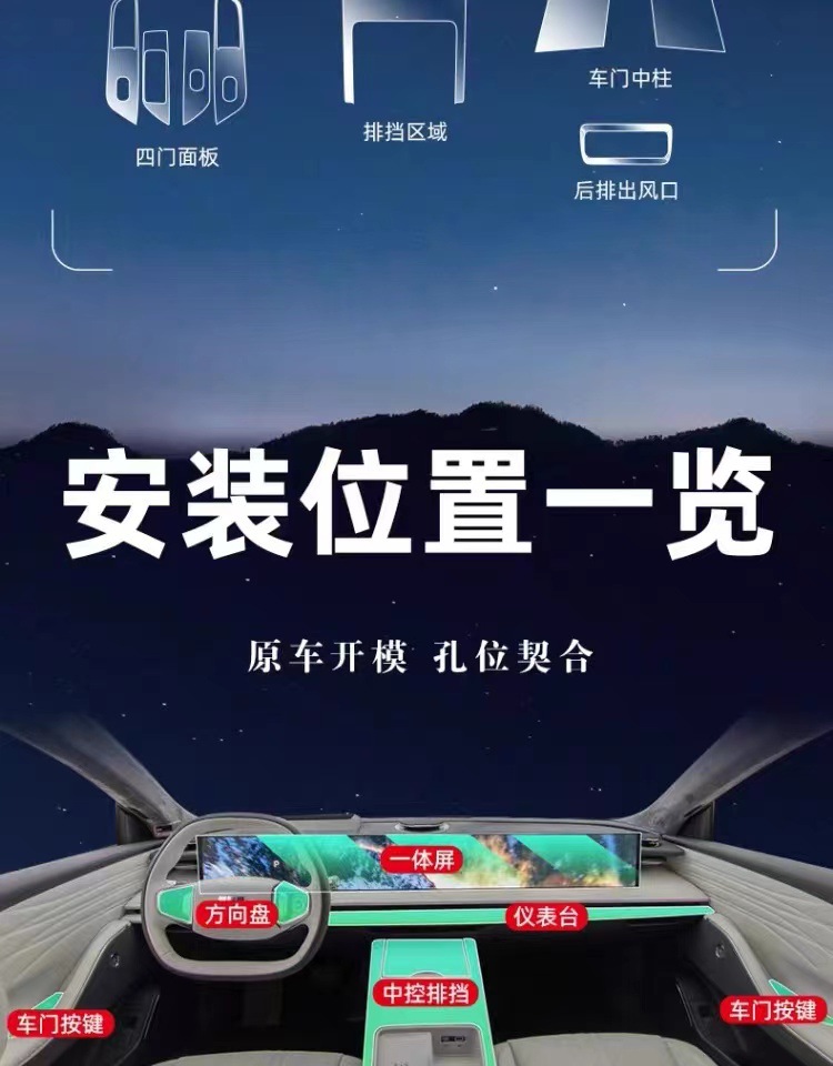 Suitable for Geely Galaxy E8: Interior protection film, center console film, navigation screen protector, and other car interior modification accessories