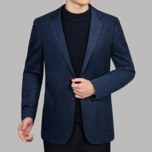 品牌高档男士羊毛西服商务休闲会谈中年男式单西免烫男装毛呢外套
