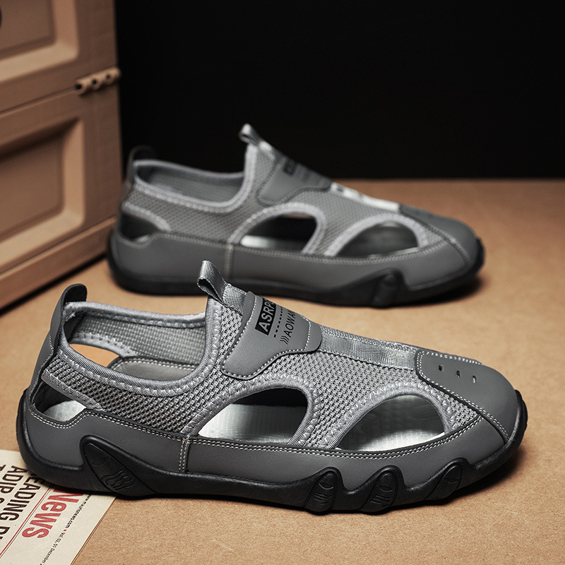 Zapatos de hombre de verano nuevo agujero sandalias hombre hueco agujero respirado zapatos de conducción sandalias de moda hombre image 5