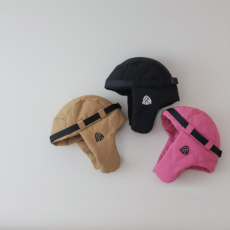 Corea del Sur para niños invierno nueva función de viento, niñas y niños al aire libre, gorra de oído a prueba de viento, gorra caliente para bebés