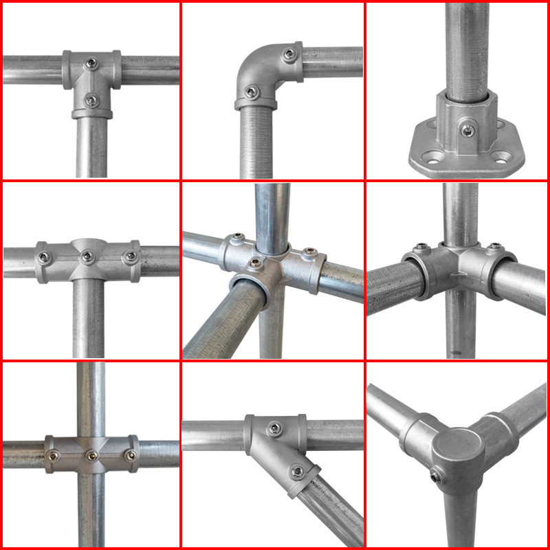 20/25/32mm6分管连接件钢管镀锌圆管铁管免焊接头框架弯头 固定件