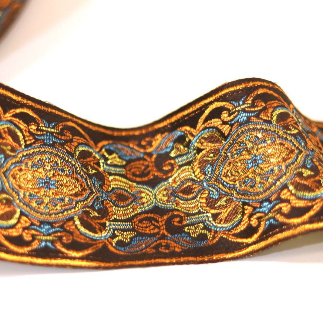 Cinta floral completa de 5,9 cm de ancho, cuello étnico, puños, cortina, sofá, mantel, tapete de té, bandera de mesa, yurta