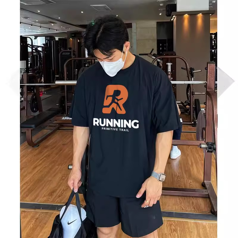 MCPW 夏季潮牌寬松運動T恤男圓領上衣ins跑步休閑短袖240310D