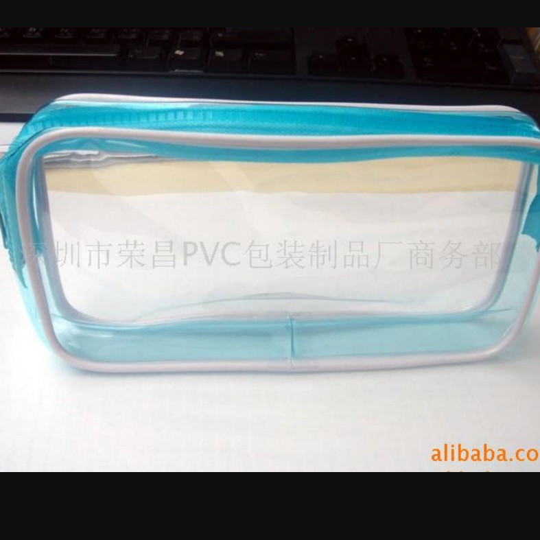 透明化妆品pvc塑料圆筒袋定 做大容量洗漱袋手提袋拉链胶骨袋