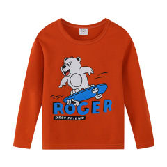 Children's long-sleeved thin spring and autumn bottoming top sweat-absorbent sports T-shirt 3-8 years old children's clothing wholesale manufacturer one piece drop shipping