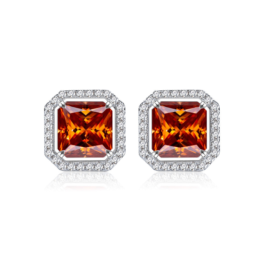 Princess 2CTX2pcs pernos de piedra de moissanita con certificado GRA se pueden probar lápiz de perforación azul verde rosa pernos de plata