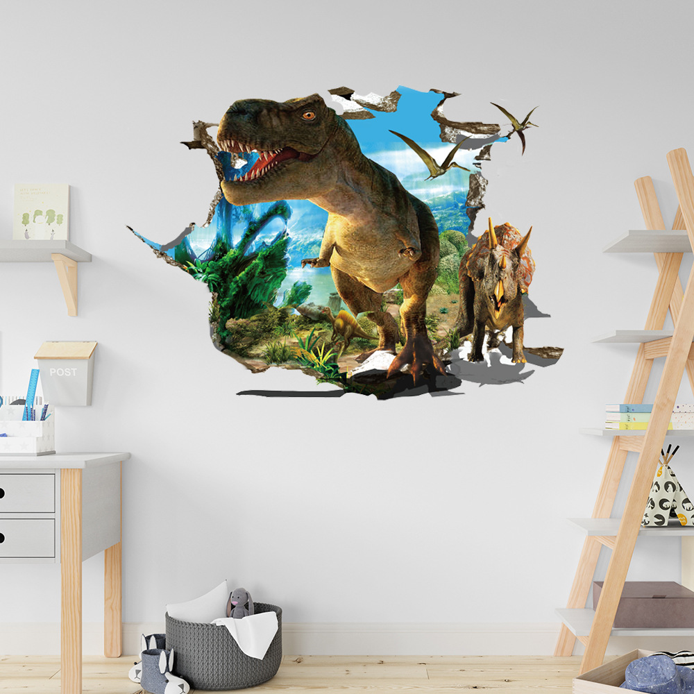 3d cartoon dinosaurus muursticker voor woonkamer en slaapkamer_voghion.com