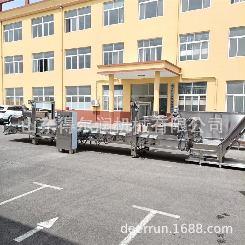 莲藕清洗油炸加工生产线 全自动藕夹油炸机 电加热 分区控温精准