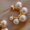 Advanced silver needle, design earrings from pearl, 2021 collection, silver 925 sample, high-quality style, Chanel style