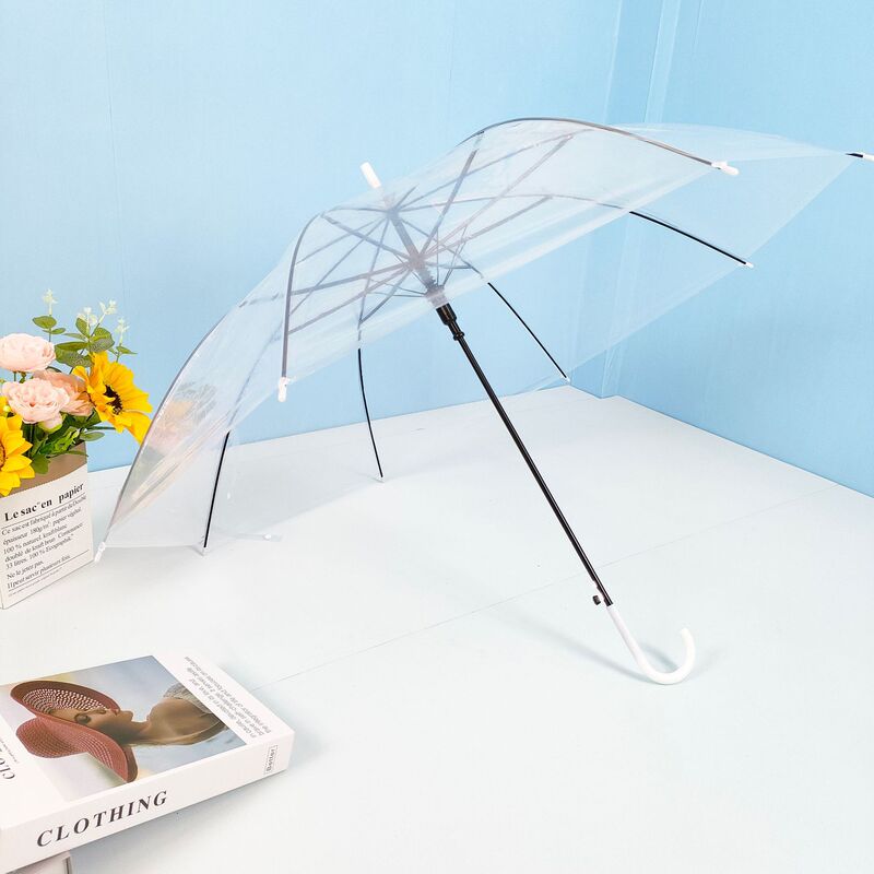 Large wholesale long handle transparent umbrella straight rod color transparent umbrella semi-automatic cheap umbrella advertising Logo gift umbrella Large wholesale long handle transparent umbrella straight rod color transparent umbrella semi-automatic cheap umbrella advertising Logo gift umbrella