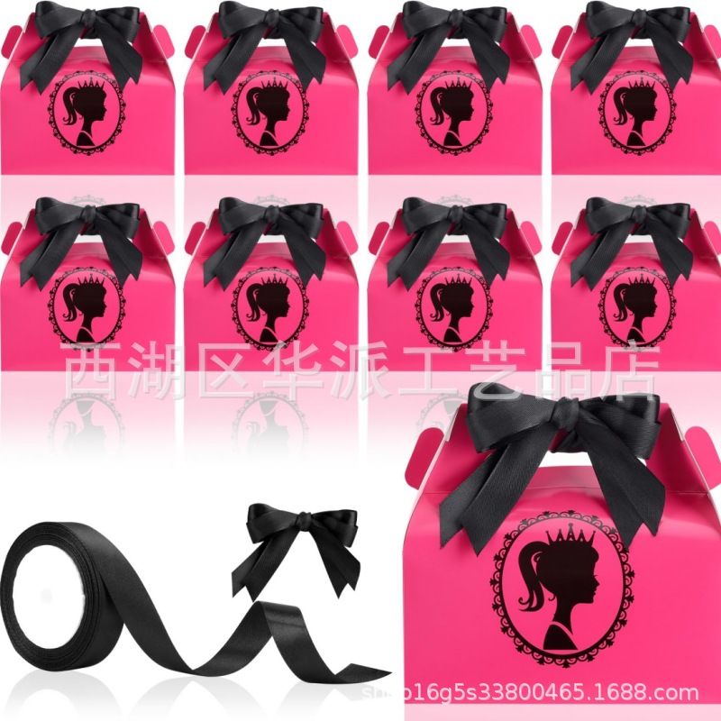 跨境新款Barbie芭比女孩糖果盒儿童派对包装礼物盒烘焙蛋糕甜品盒