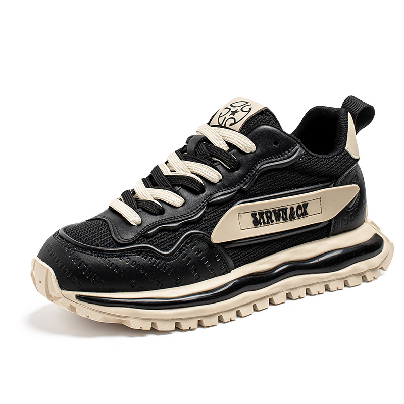 Forrest Gump Shoes European Station Four Seasons Zapatos deportivos casuales transpirables de malla Zapatos de fondo grueso de moda de todo fósforo para aumentar los zapatos de papá