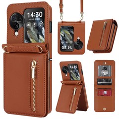 適用OPPO Find N2 Flip拉鏈卡包支架手機殼摺疊N3F斜挎翻蓋保護套