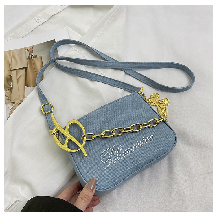 Women's Small Suede Letter Butterfly Streetwear Square Magnetic Buckle Crossbody Bag display picture 6