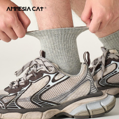 白色襪子男春秋款青少年中筒襪純棉無骨抗菌防臭防腳氣運動長筒襪