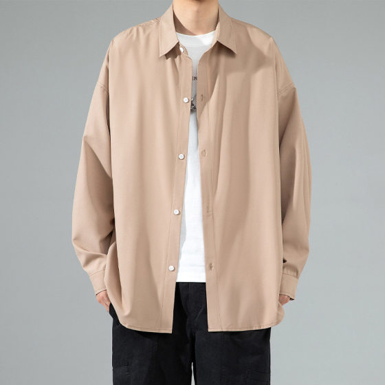 Long sleeve shirt men's Spring and Autumn 2023 new high-grade Ruan handsome all-match loose casual white shirt jacket
