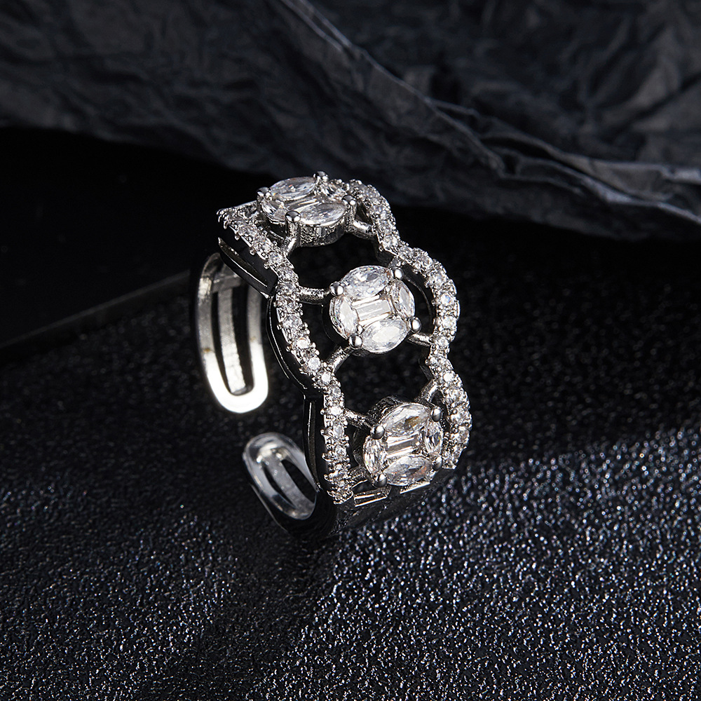 Hip Hop Live Instagram Style Fashion Versatile Zircon Index Finger Ring for Men and Women_voghion.com