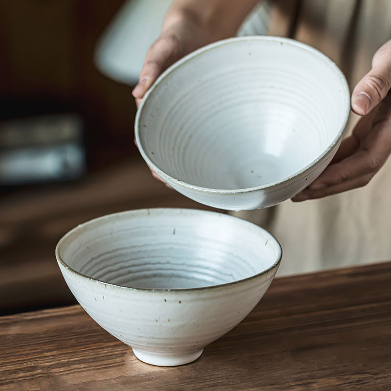 Retro japonés hacer viejos sensaciones de arroz creativo roscado tazón de cerámica tazón pequeño tazón casero tazón de ensalada tazón de gachas cubiertos al por mayor