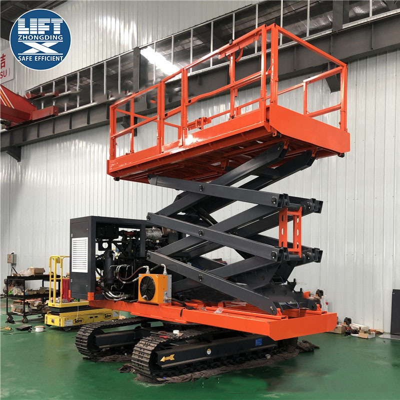 履带升降机台面旋转剪叉升降平台电动液压自行走高空升降履带车
