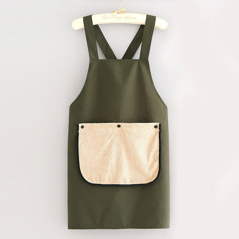 Cross strap water-repellent towel pocket removable - green