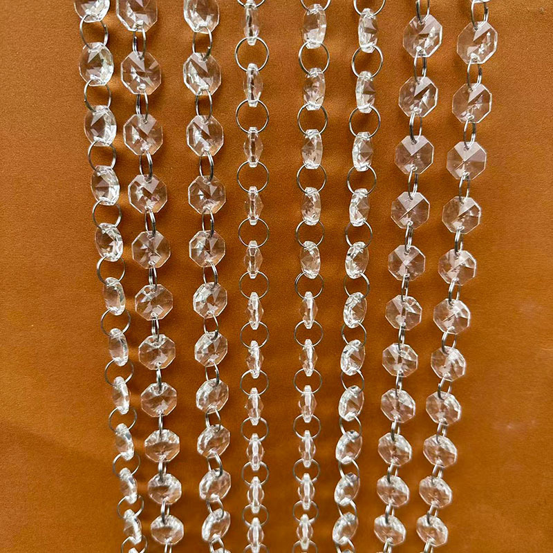 DIY acrylic crystal octagonal beads finished wear bead curtain door curtain crystal lamp accessories wedding beaded beads