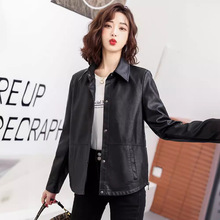品牌外贸批发羊皮革皮衣外套女2024春季新款韩版时尚休闲机车夹克