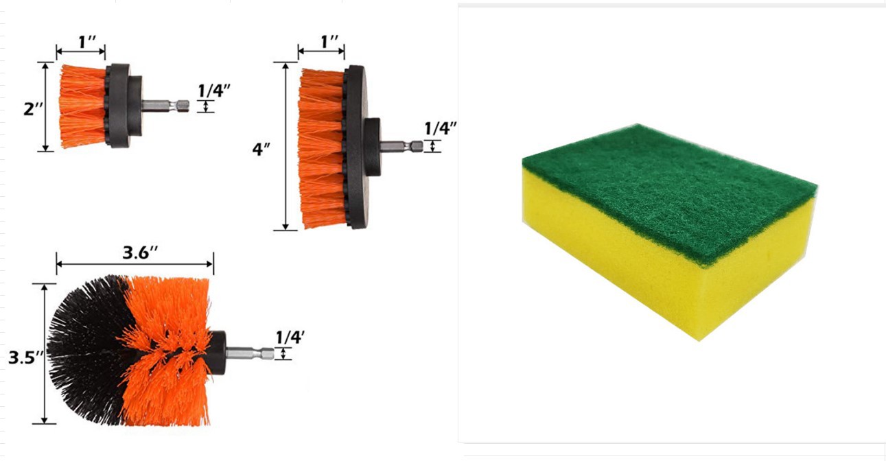 노란색; 3 조각 스폰지; 플라스틱