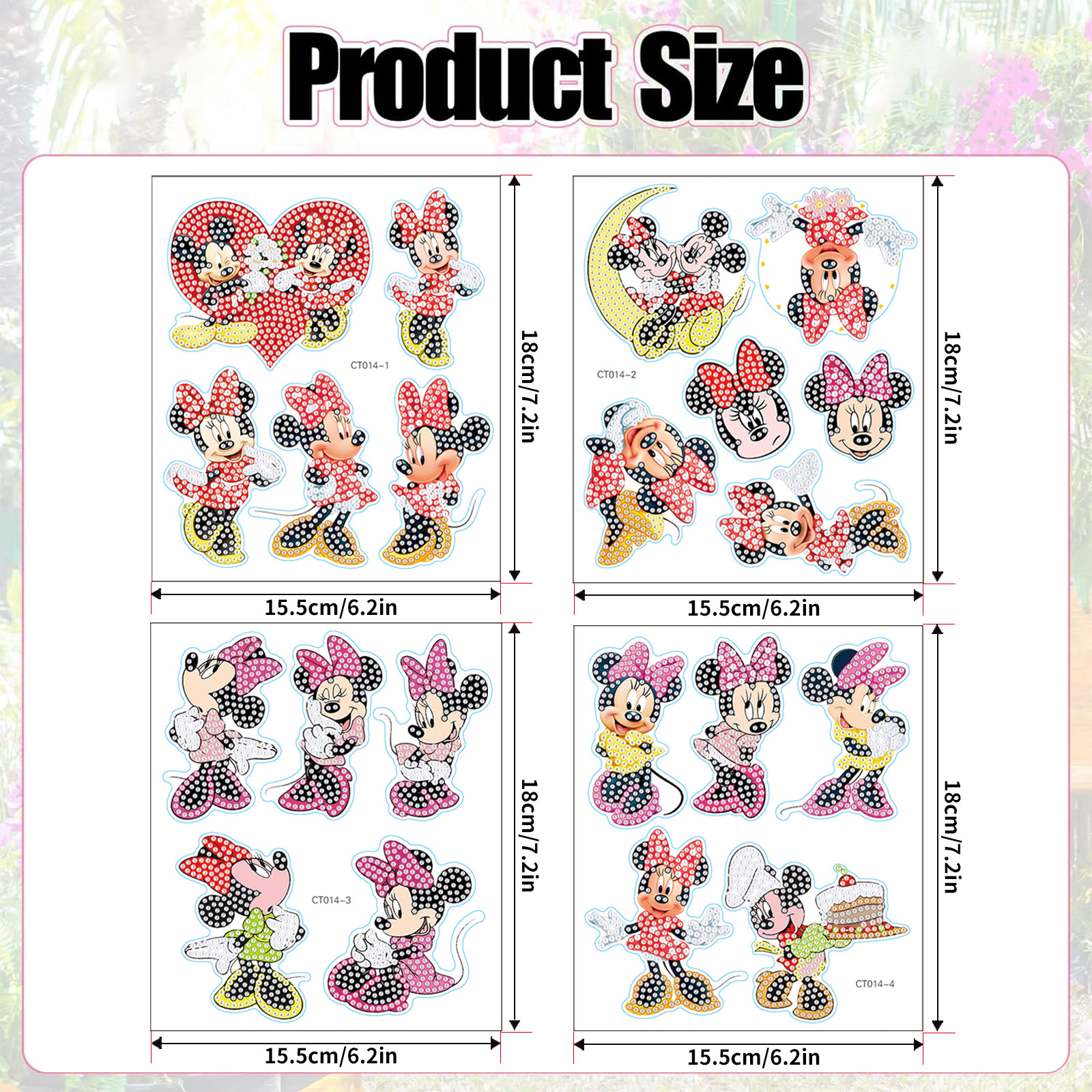 Transfronterizo Minnie ratón magnetismo dibujo de diamante pegatinas de refrigerador para niños DIY creativo mampostería pegatinas juguetes al por mayor