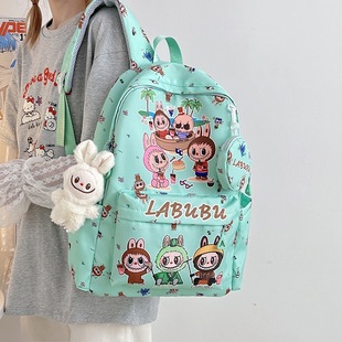 2025 New Cartoon Print Backpack Childlike Girly Heart Student Large Capacity Class Storage Bag Casual Backpack