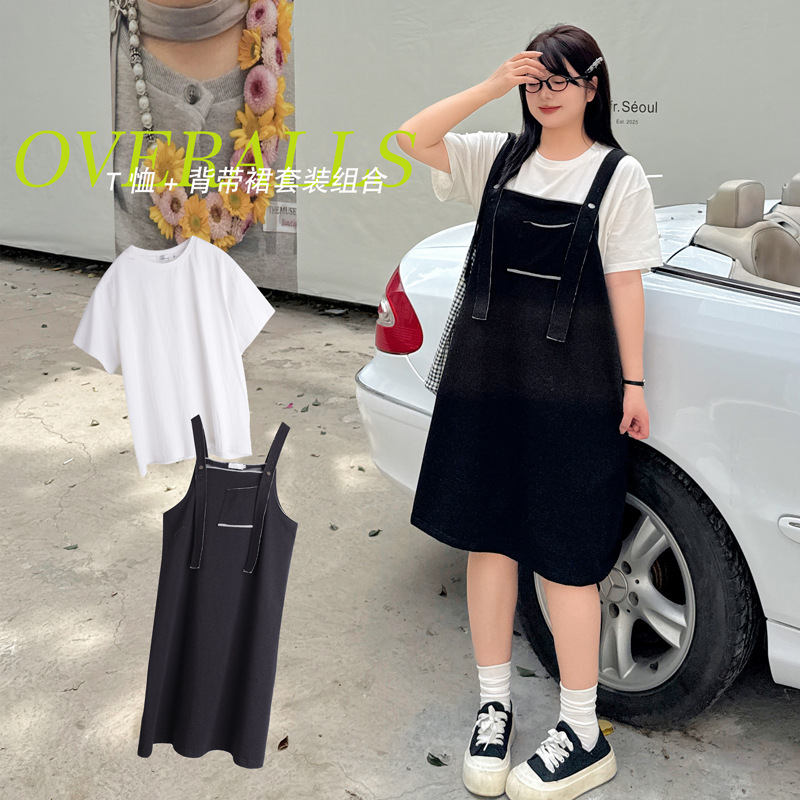  夏  XL-4XL 大きいサイズ Tシャツ＆ワンピースセット