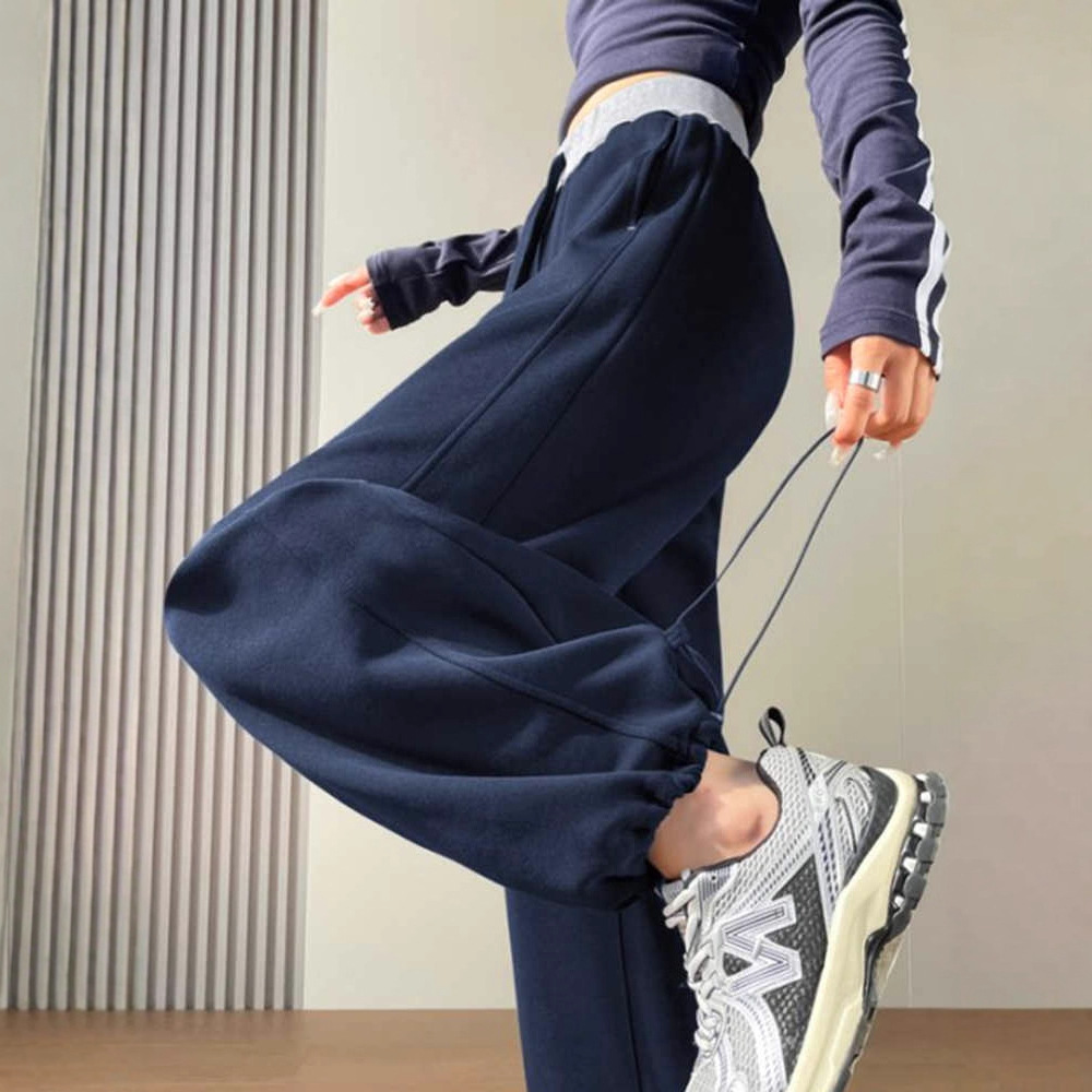 Pantalón tiro alto casual azul marino