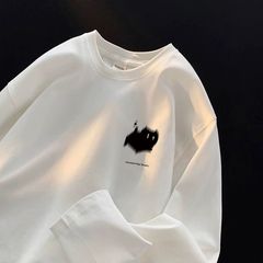 纯棉打底衫男生长袖t恤春秋重磅卫衣2025新款白色青少年宽松内搭