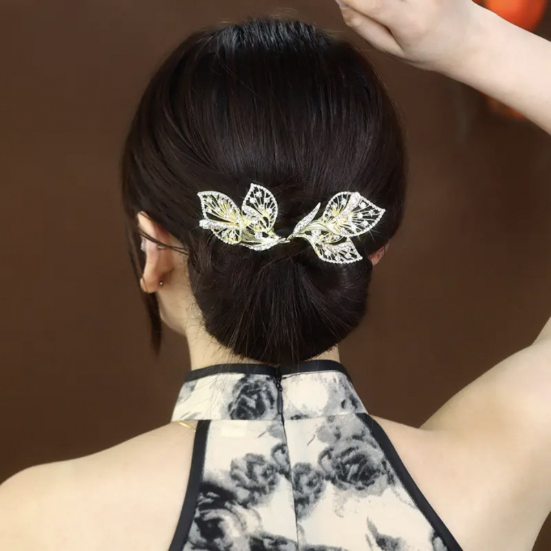 Platya レトロオランダカイウユリヘアクリップ女性用、新しいエレガントで雰囲気のあるツイストクリップ、ファッショナブルで多用途なヘアクリップとヘッドバンド|undefined