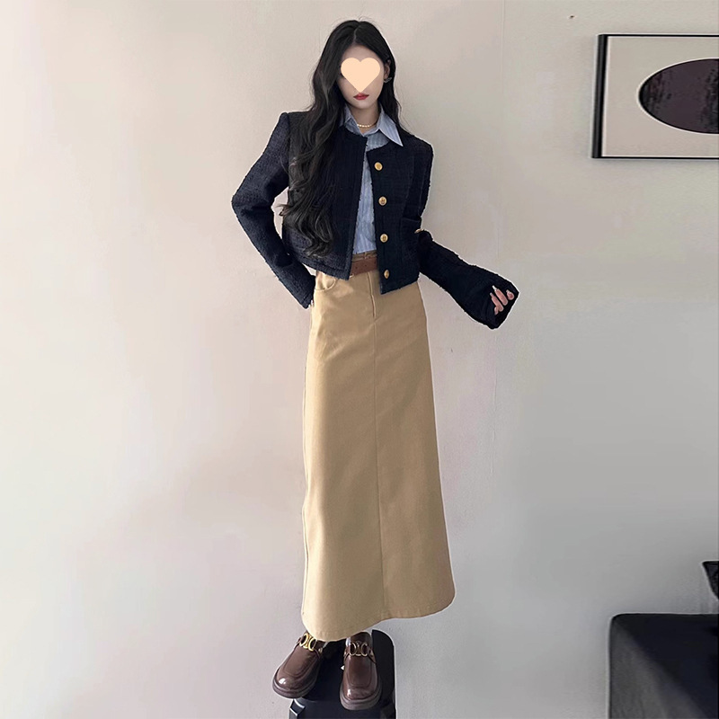 轻熟活泼减龄外套衬衫半身裙三件套装女新款秋冬装搭配一整套|undefined