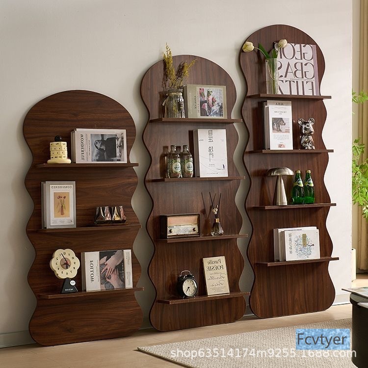 Mengfan Nordic Style Storage Rack Bookshelf Magazine Rack Newspaper Rack Wall Floor-Standing Bookshelf Second-Hand Storage Rack Exhibition