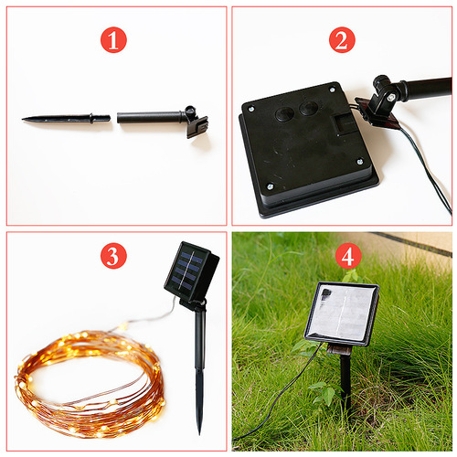 LED solar copper wire light string outdoor Christmas lights courtyard balcony garden decoration courtyard string lights