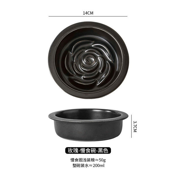Black dinner plate, flowered