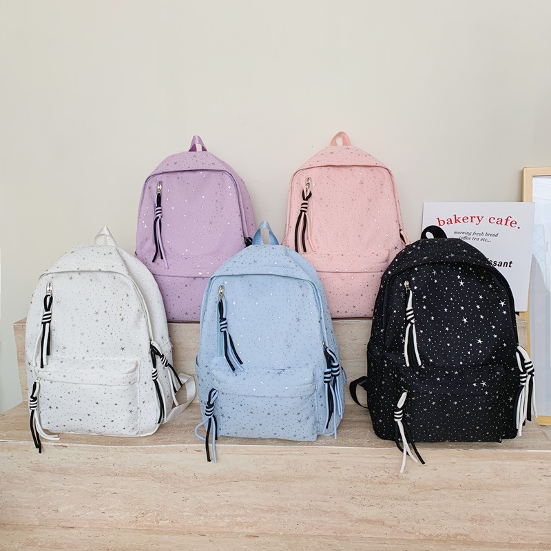 Jardín de infantes, bolsas escolares de estrellas de gran capacidad, mochila simple de color sólido para niños y niñas, nueva bolsa infantil transfronteriza