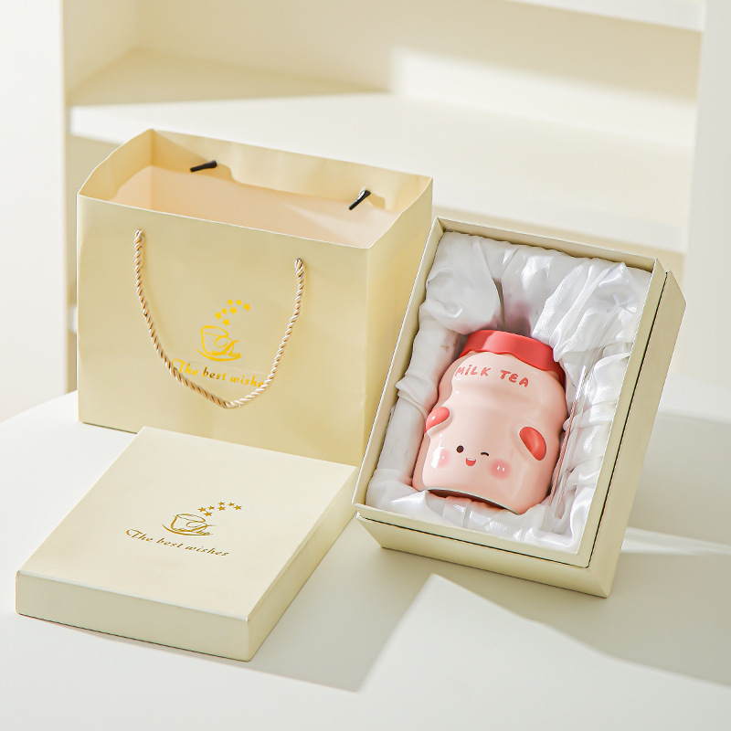 Taza de paja de cerámica creativa con tapa de verano, taza de agua indispensable, taza de jugo doméstica, taza de bebida fría