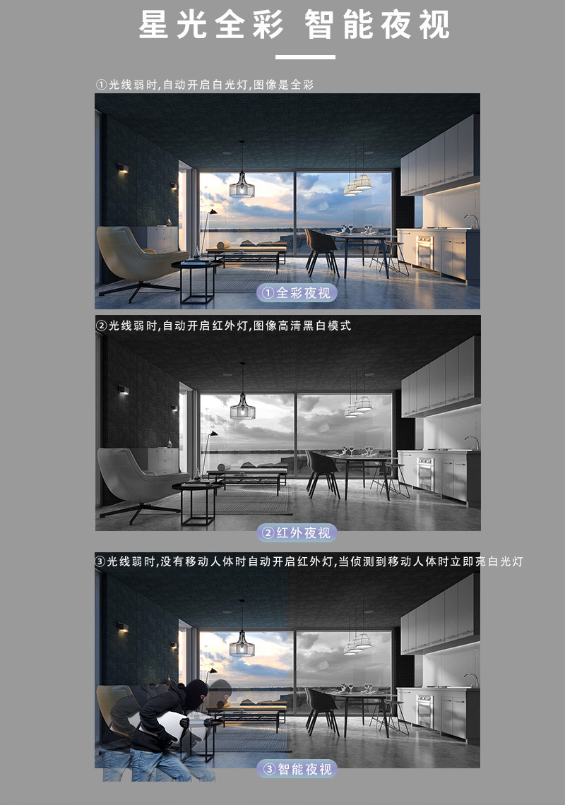 Smart camera two-way video call, alarm system