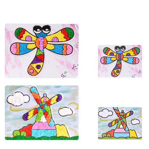 Children's handmade paper stickers material package kindergarten creative DIY handmade paper stickers three-dimensional sticky paper toys