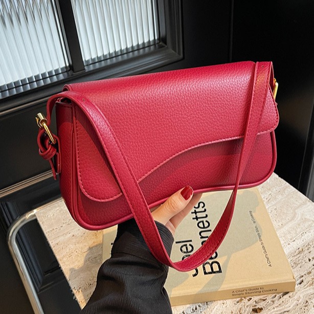 Women's Bag 2026 Spring New Arrival Fashionable Textured Lychee Pattern Small Square Bag Simple Commuter Versatile Single Shoulder Crossbody Bag