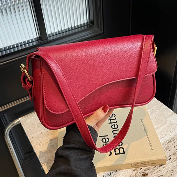 Women's Bag 2026 Spring New Arrival Fashionable Textured Lychee Pattern Small Square Bag Simple Commuter Versatile Single Shoulder Crossbody Bag