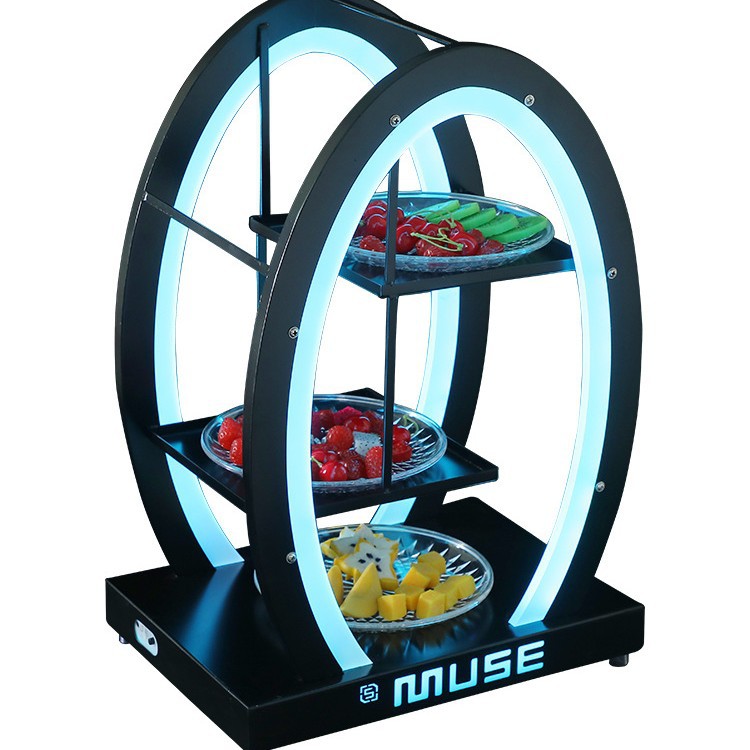 Zuoshang barra en forma de huevo Placa de fruta luminosa estante de fruta de tres capas creativo LED recargable de hierro luminoso KTV Placa de fruta placa